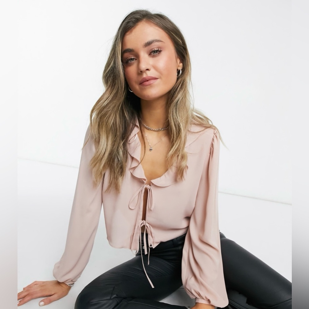 Dex Ruffle Tie Front Blouse - Picture 3 of 14